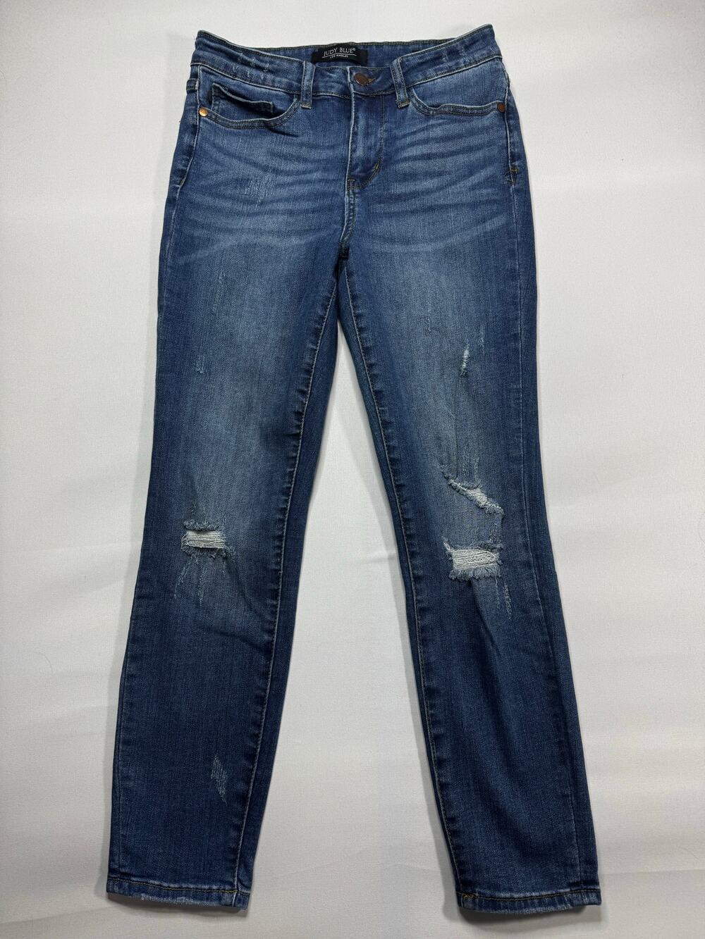Judy Blue Women's Relaxed Fit Skinny Stretch Blue Denim Jeans - Size 28x25.5